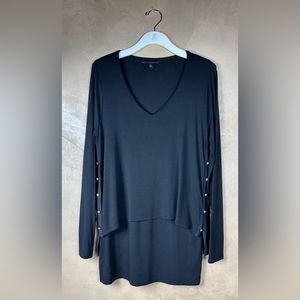 White House Black Market Sweater Womens Medium Black longsleeve Tunic or Dress